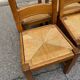Set of 6 rustic solid oak chairs with straw seats — Very good condition