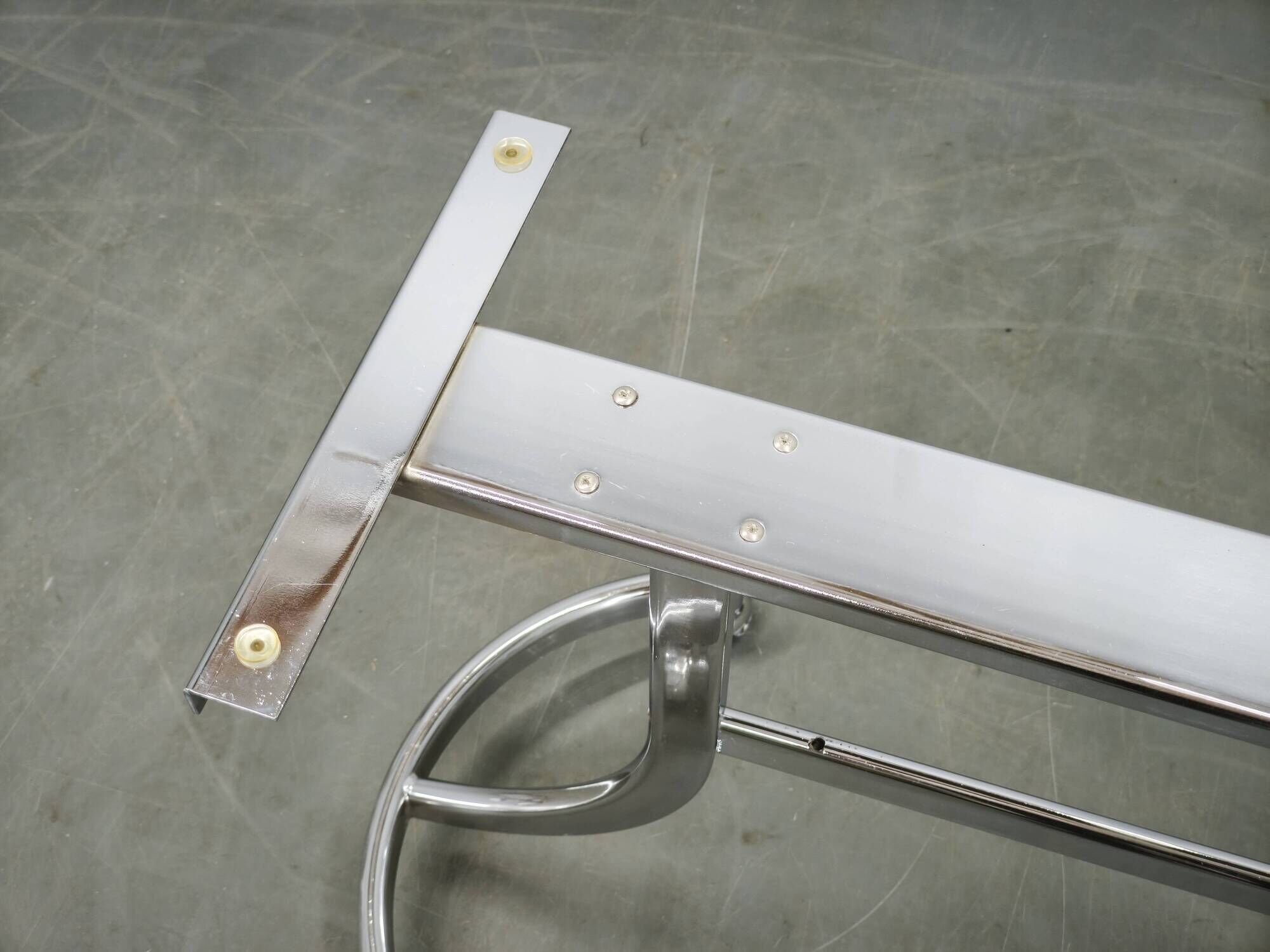 1970s Italian Space Age Chrome and Smoked Glass Rolling Side Table