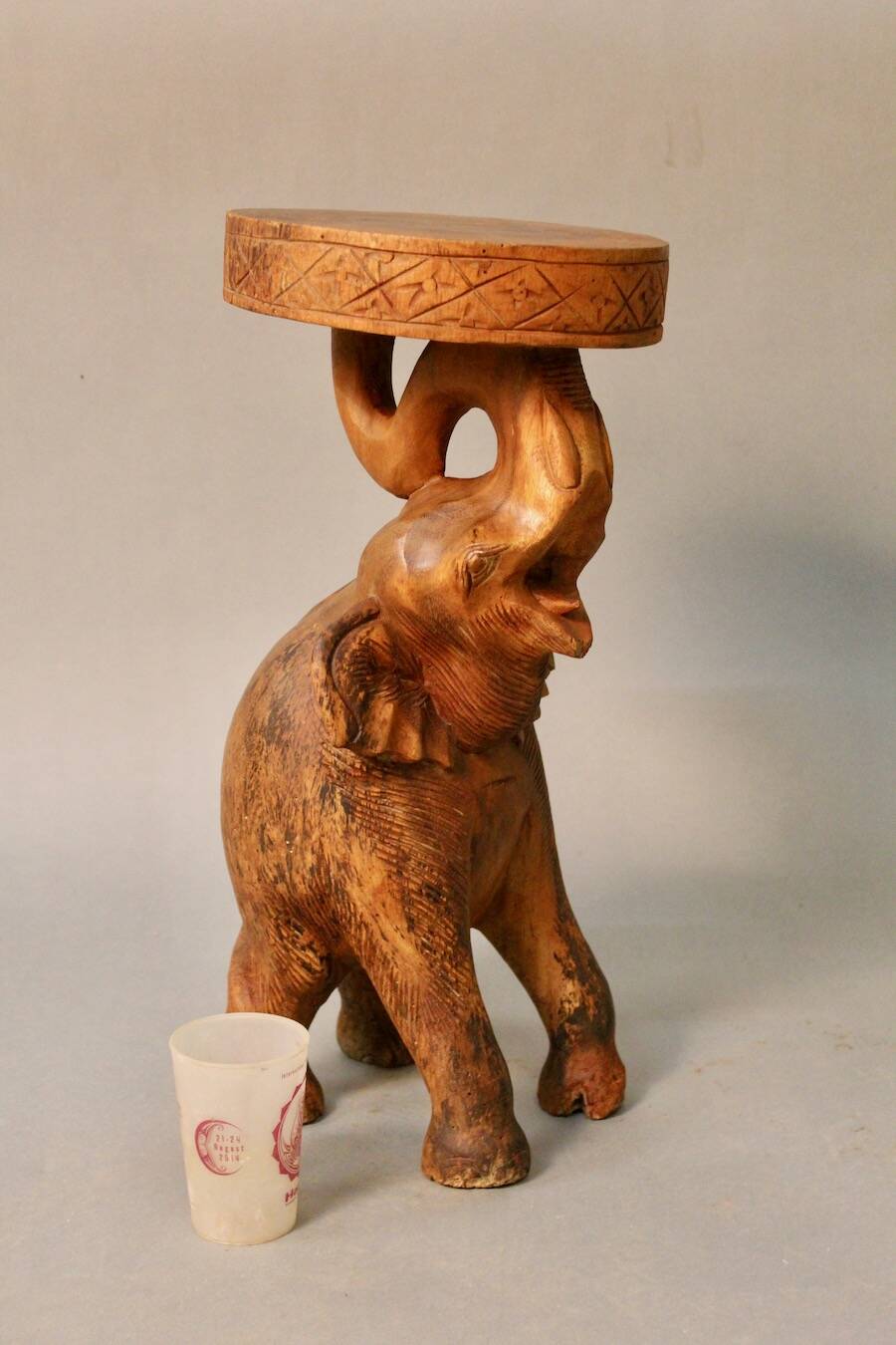 Elephant stool pedestal table