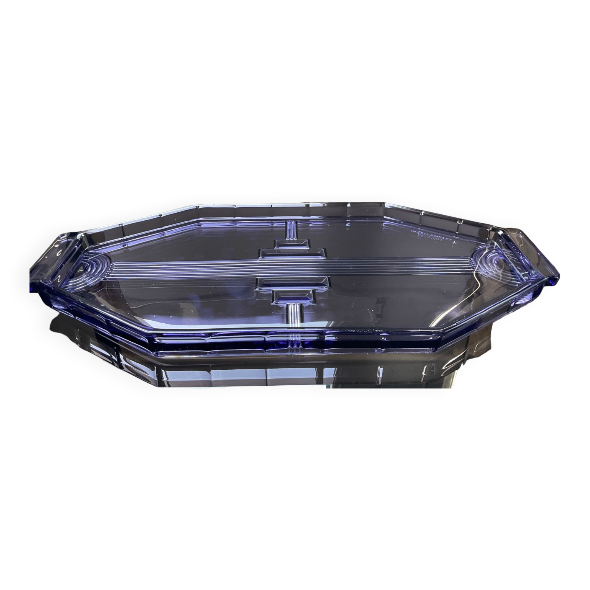 Art Deco crystal tray from Val Saint Lambert