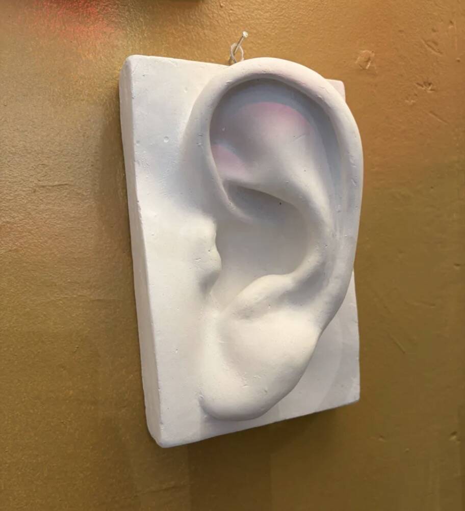 Nose and mouth in plaster of David by Michelangelo