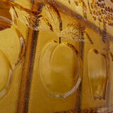 Aperitif dish servant compartments smoked molded glass 60s