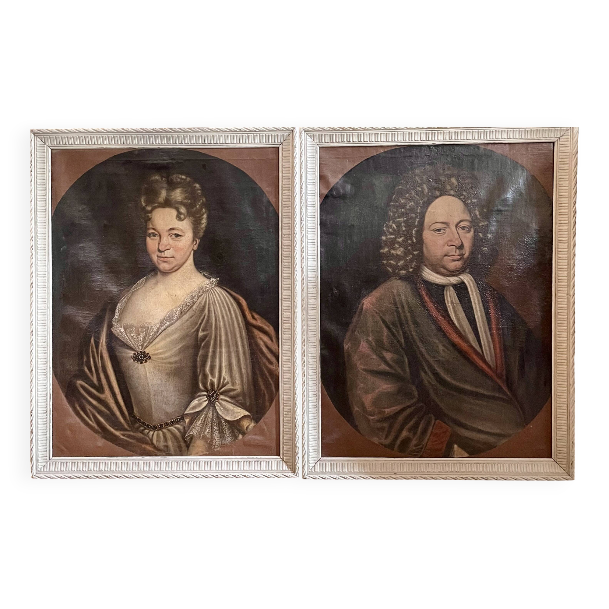 Pair of portraits from the early 18th century
