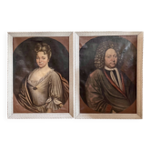 Paire de portraits début 18ème