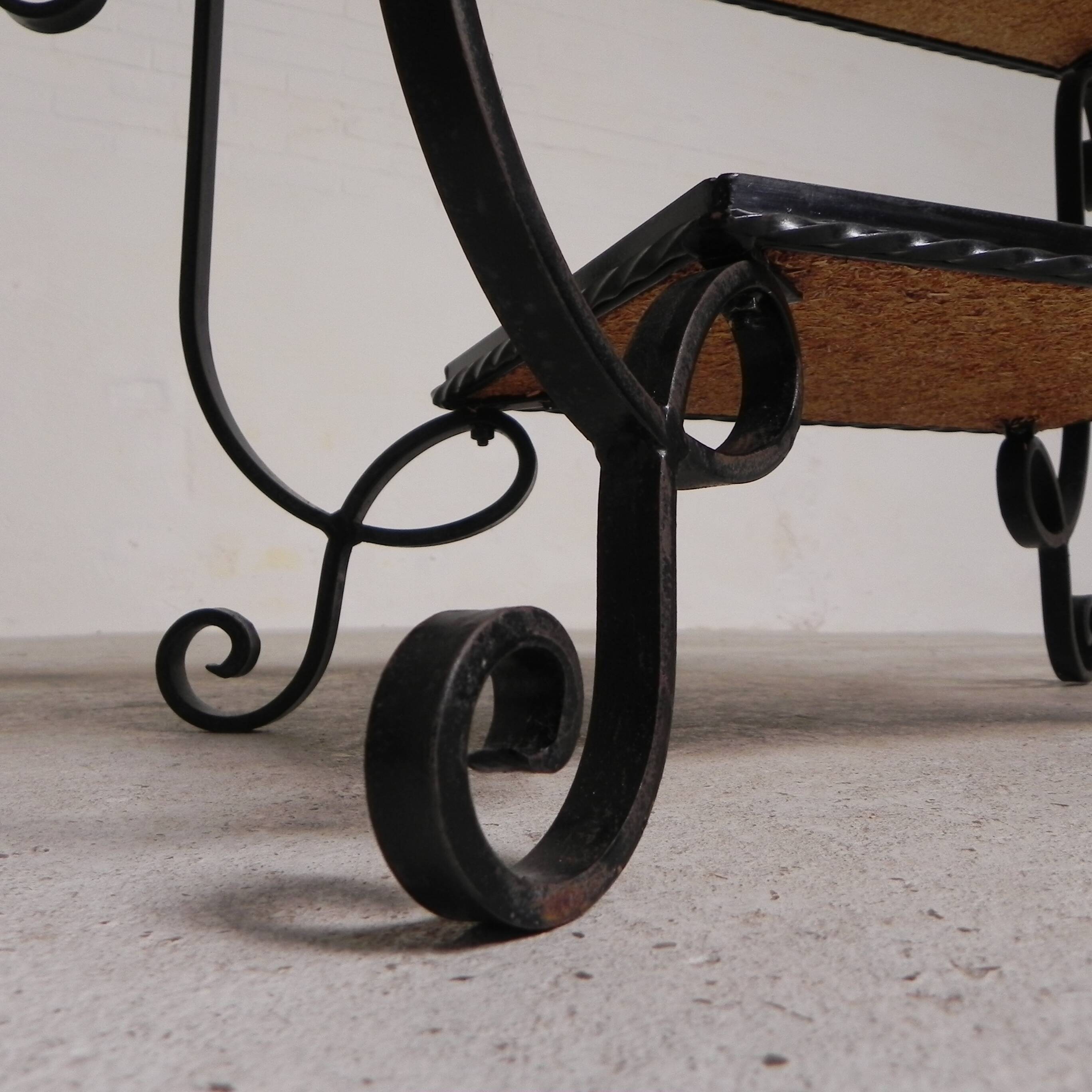 Table basse vintage avec 2 plateaux en verre avec impression des années 50