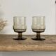 4 vintage smoked glass glasses "Willem Heesen"