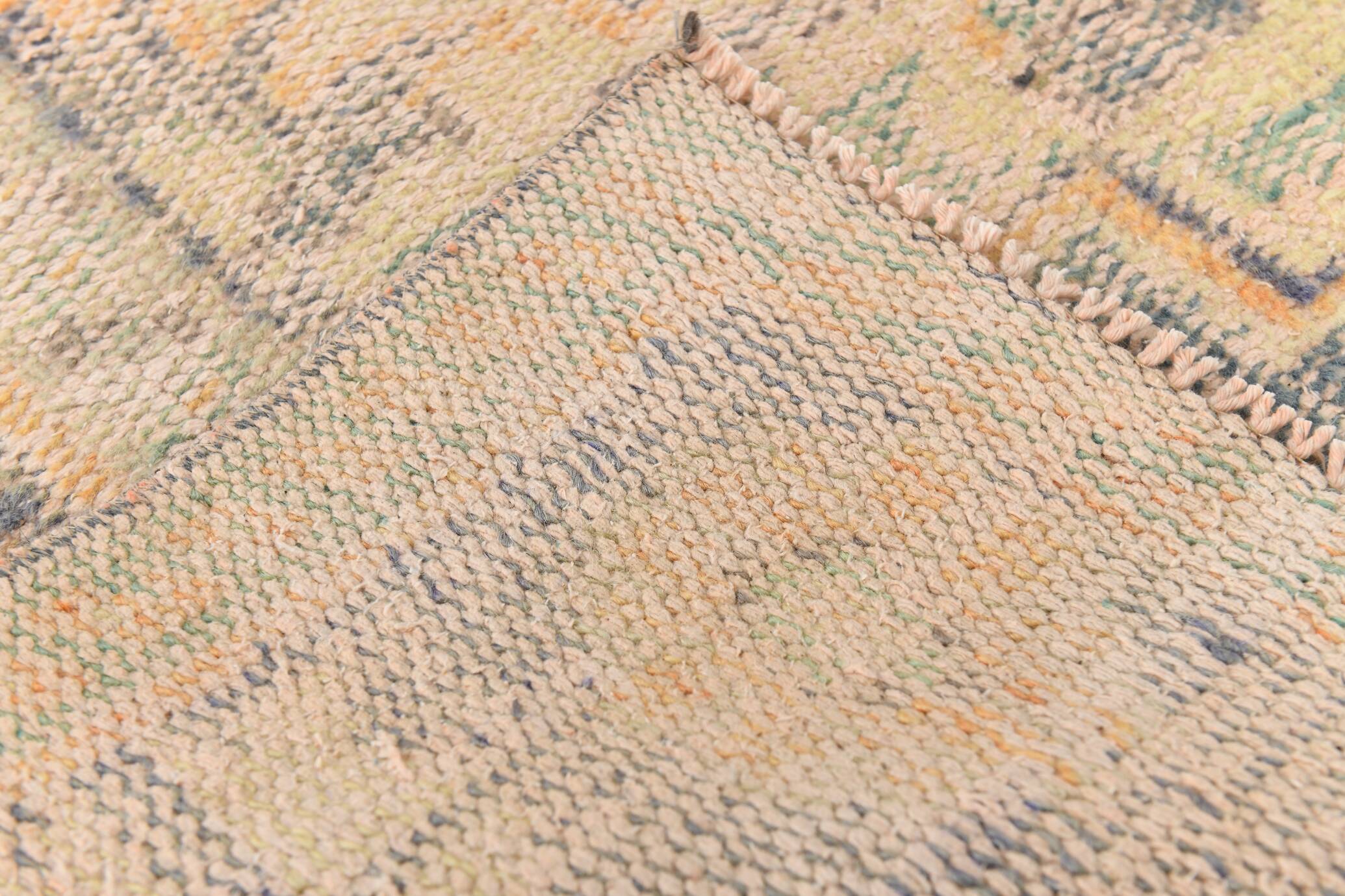 7x10 Vintage Peach Beige Large Area Turkish Vintage Rug, 195x313Cm