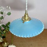 Vintage blue opaline pendant light