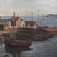 Painting "The Port of Camaret", oil on canvas, signed H. Callot – early 20th century