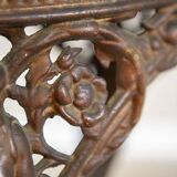 Table basse ovale vintage sur base en fonte, années 1950