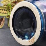 Vallauris vintage iridescent blue fat lava vase?