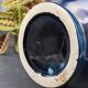 Vallauris vintage iridescent blue fat lava vase?