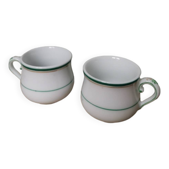 Set of 2 small vintage porcelain cups