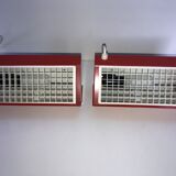 Pair of Ikea metal wall lights type V204 red