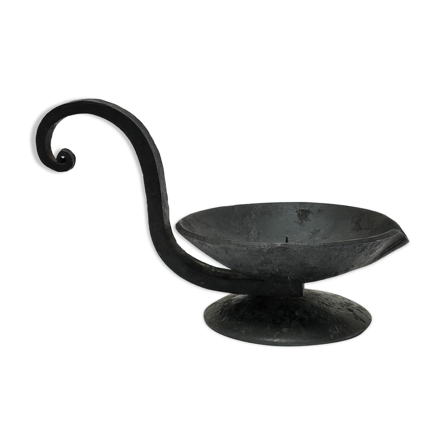 brutalist hand candle holder wrought iron 50s