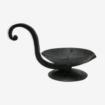 brutalist hand candle holder wrought iron 50s