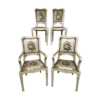 Series of two chairs and two armchairs around 1900