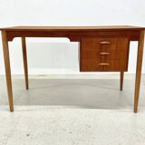 Danish Petite Teak & Beech Desk, 1950s.