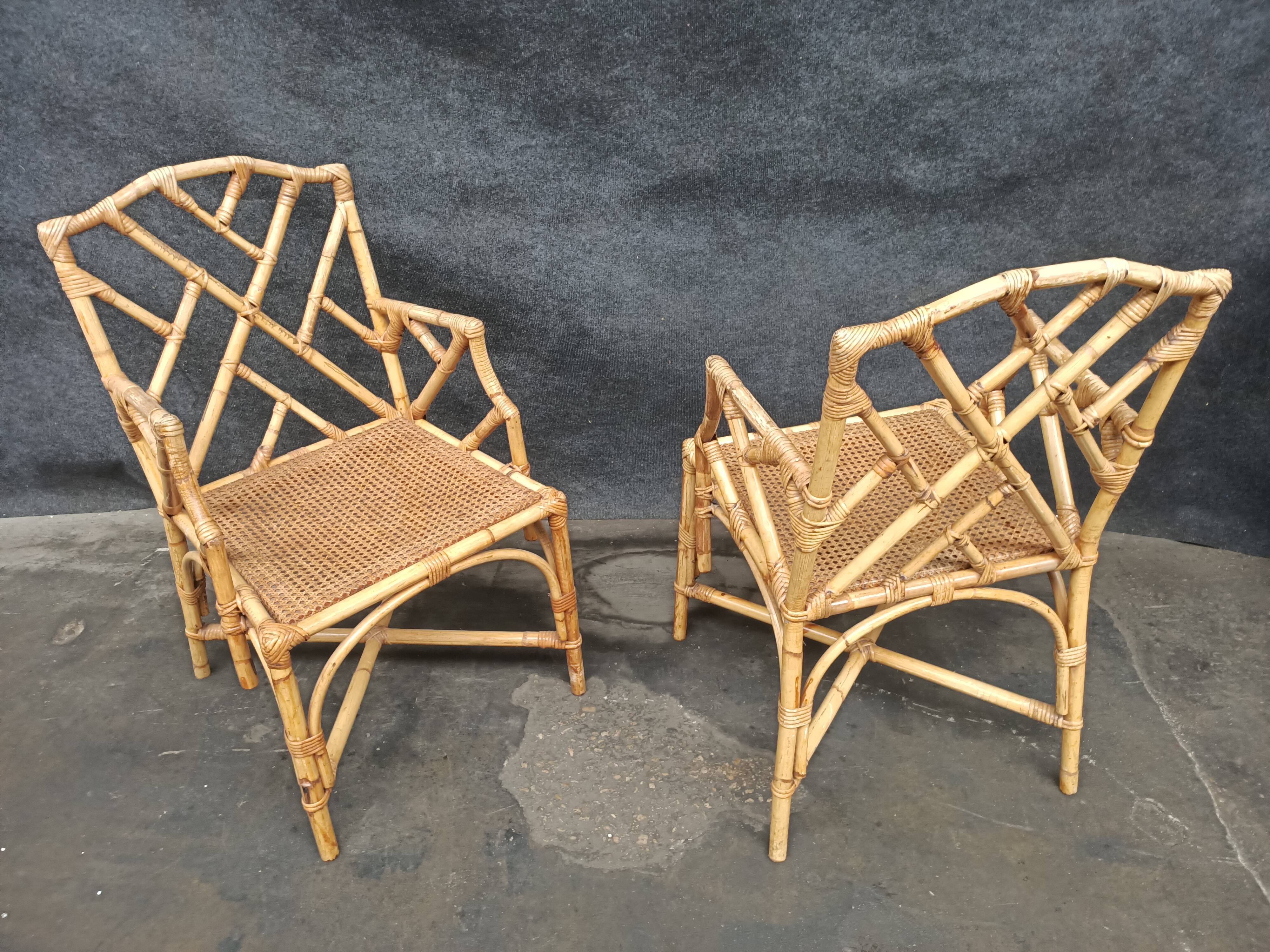Vintage rattan armchair Italian work