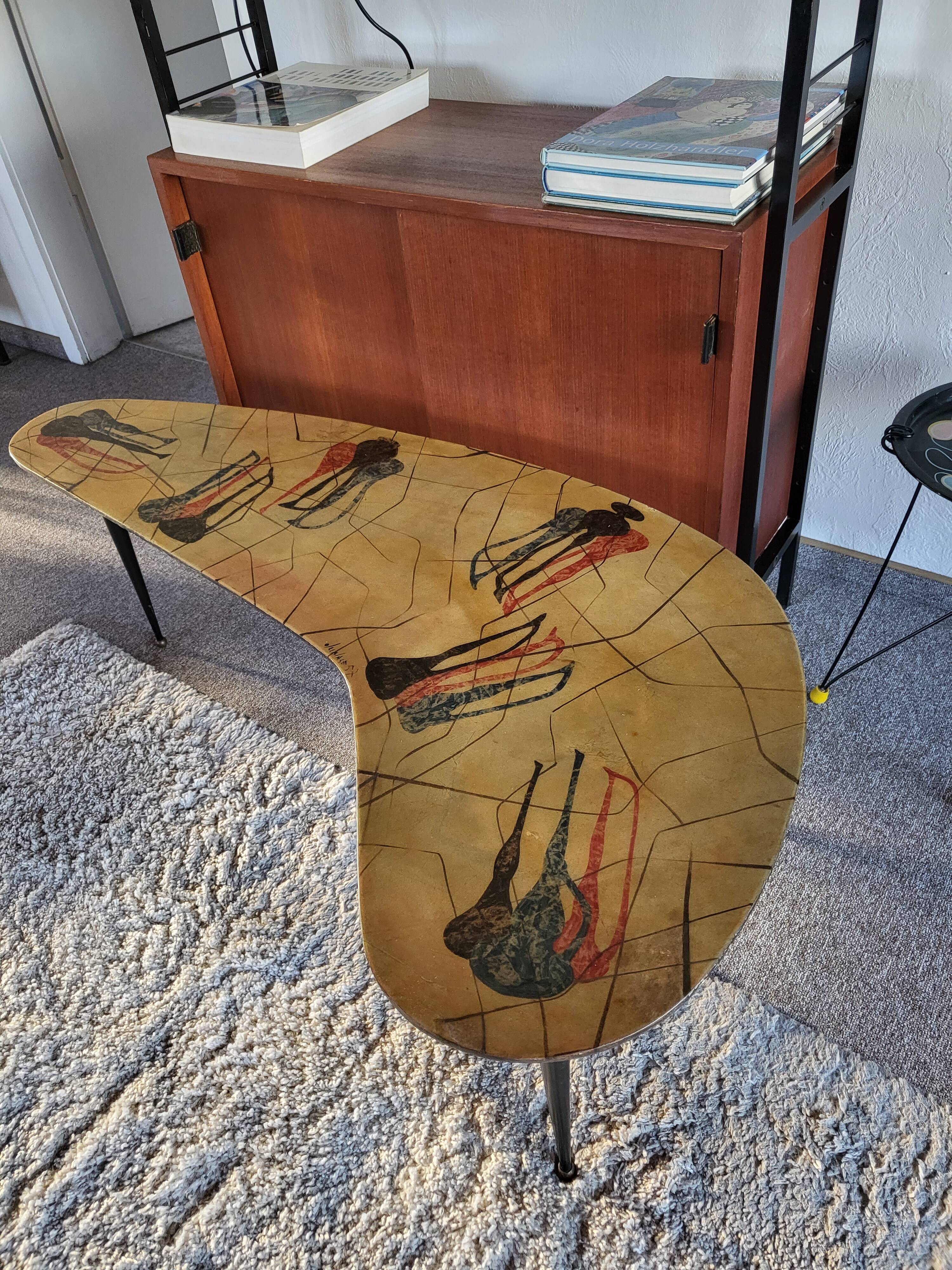 Table d’appoint peinte à la main par Decalage, Italie 1957