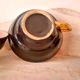 4 cups tea or coffee in the 1950s, color mugs, black and Golden NET