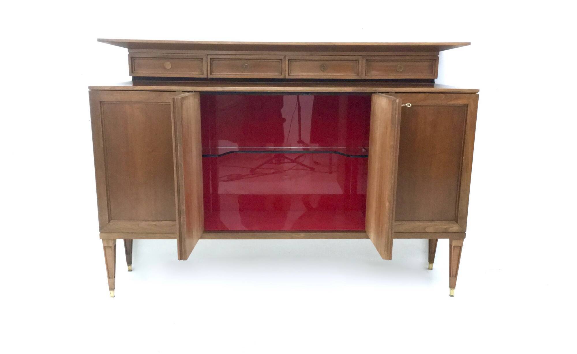 Vintage High-Quality Walnut Cabinet in the Style of Paolo Buffa, Italy
