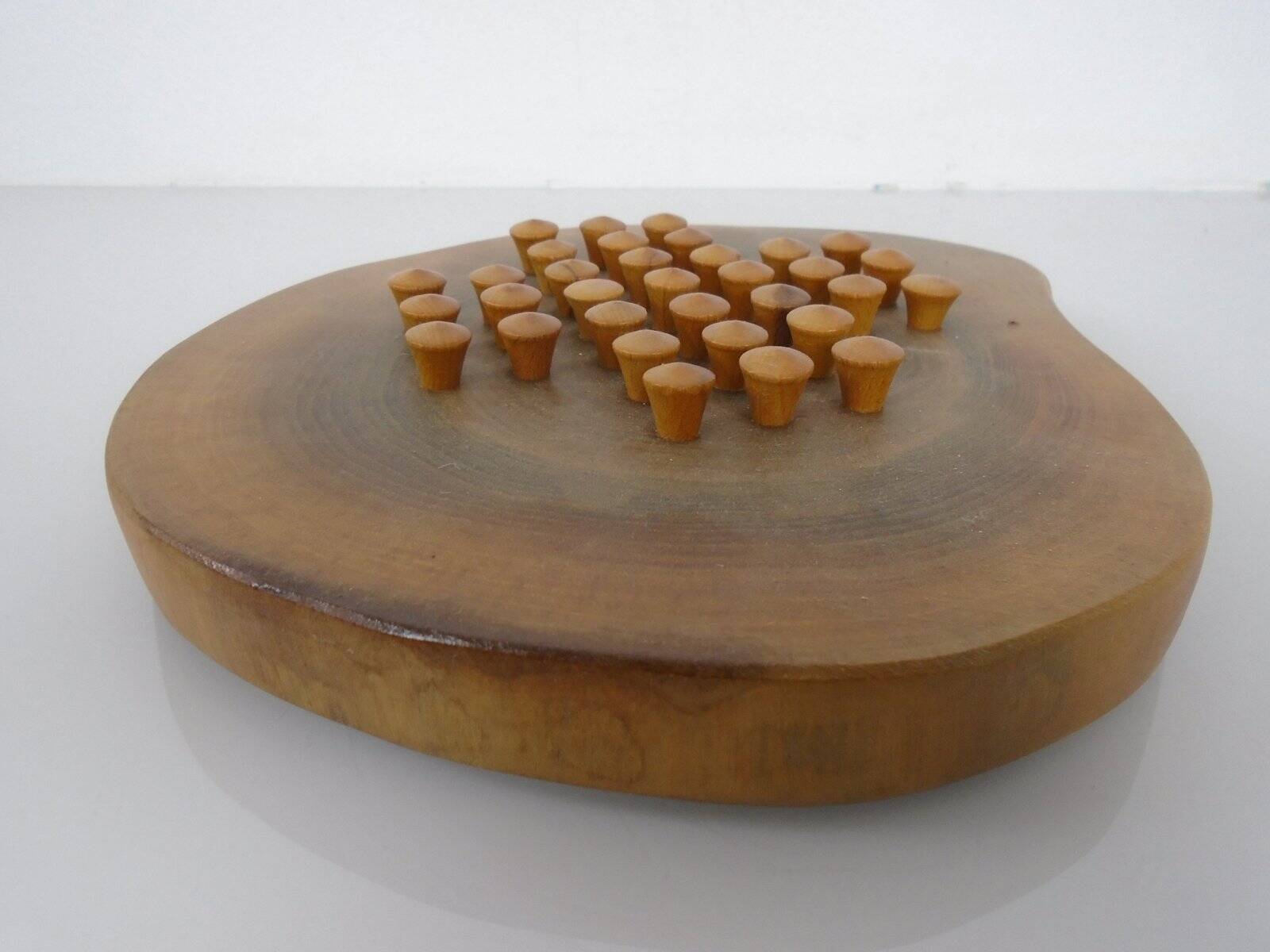 Handcrafted Wooden Solitaire Game, Germany, 1970s