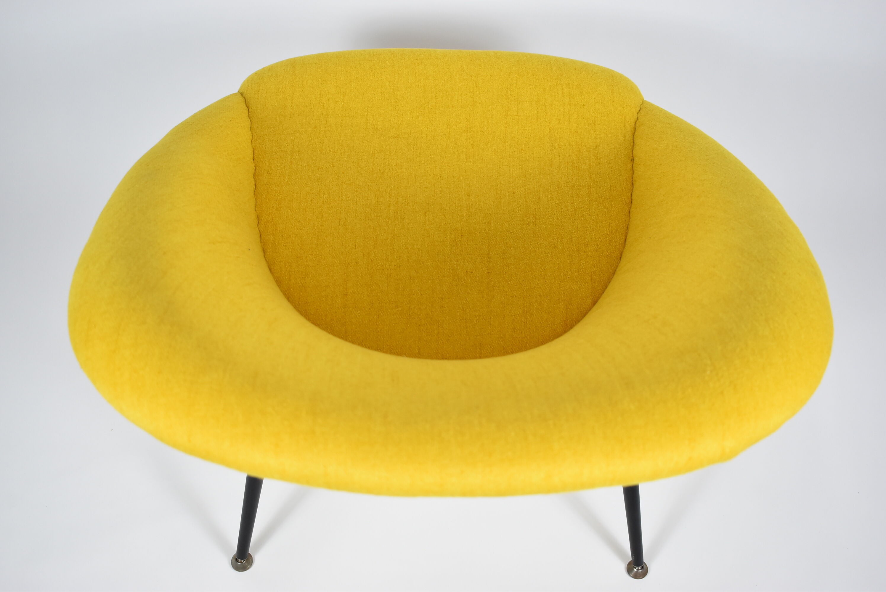 Original vintage armchair Olympia, 1960s, restored, yellow fabric