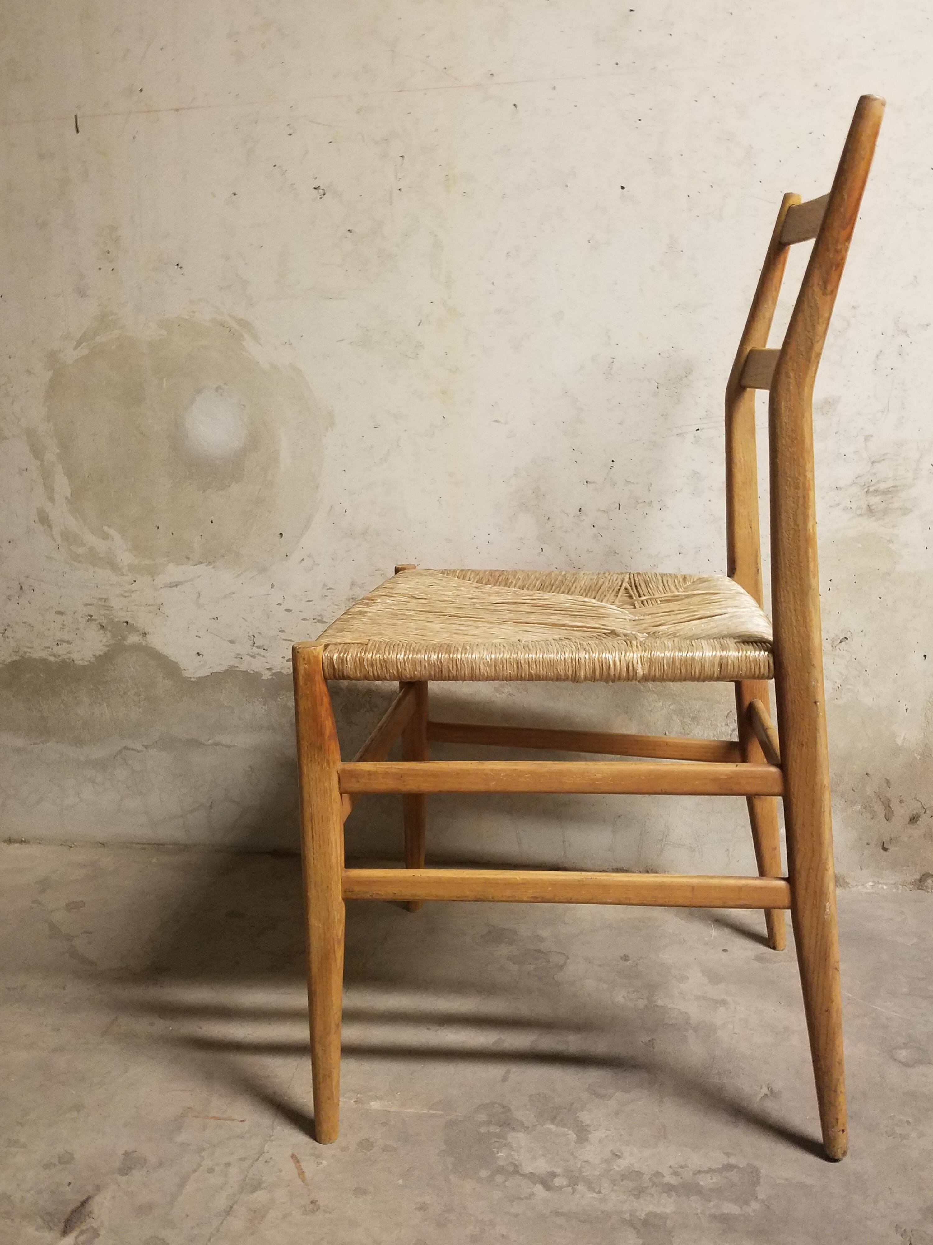 Ensemble de 4 chaises Leggera par Gio Ponti