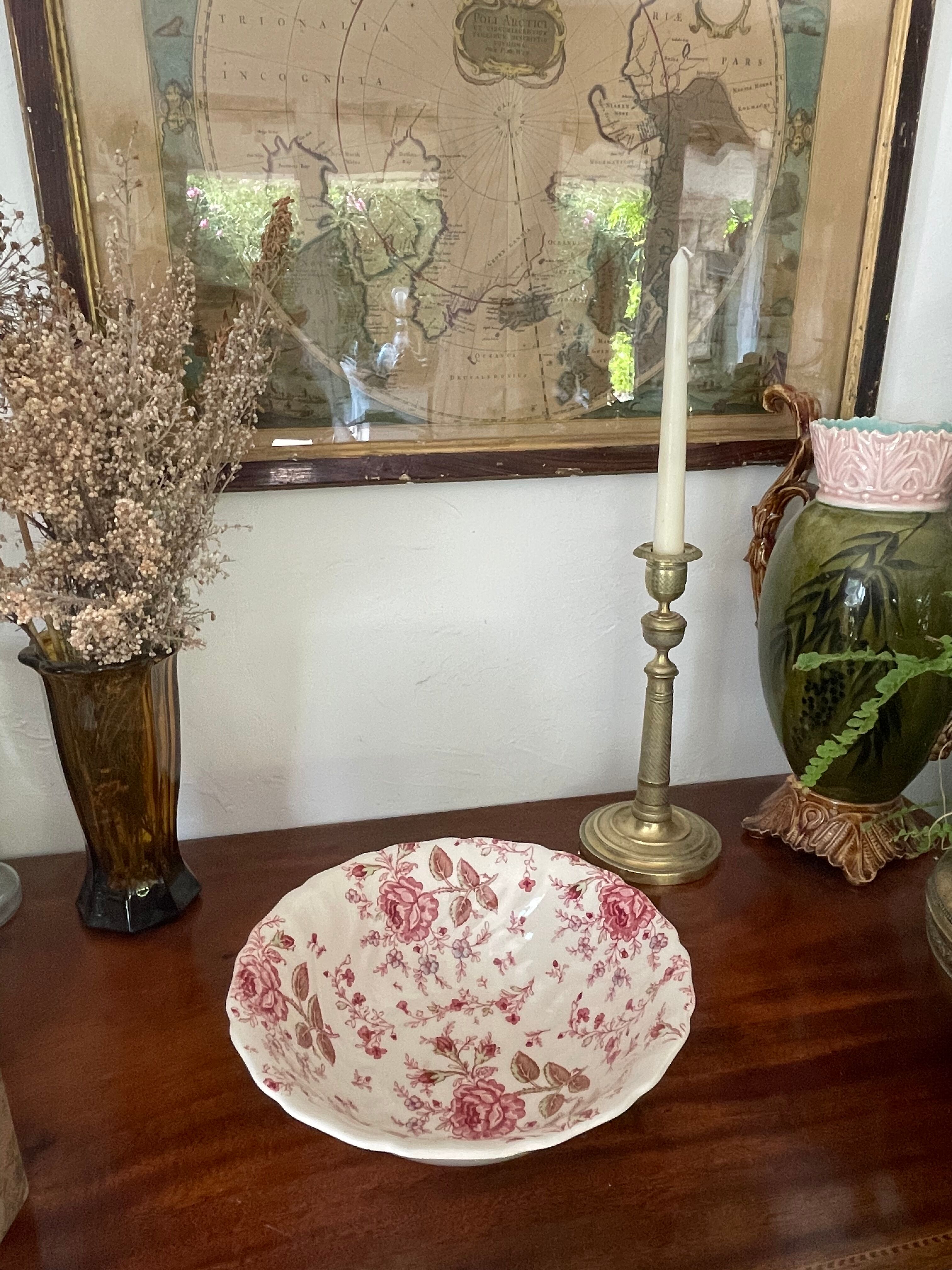 Hollow dish salad bowl Rose Chintz Johnson Brothers vintage