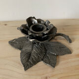 Tin flower candle holder