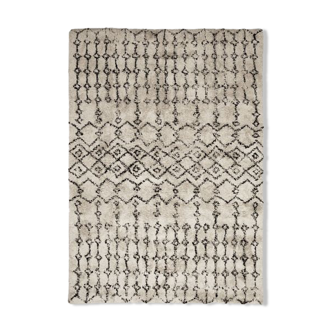 Carpet berbere ecru tribal pattern black 120x170 cm