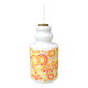 White and orange tube chandelier with seventies pop flowers
