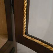 Vitrine d’encoignure ancienne en bois marqueté — Travail début XXe