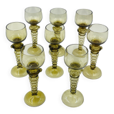 Lot de 8 verres à vin Roemer verts