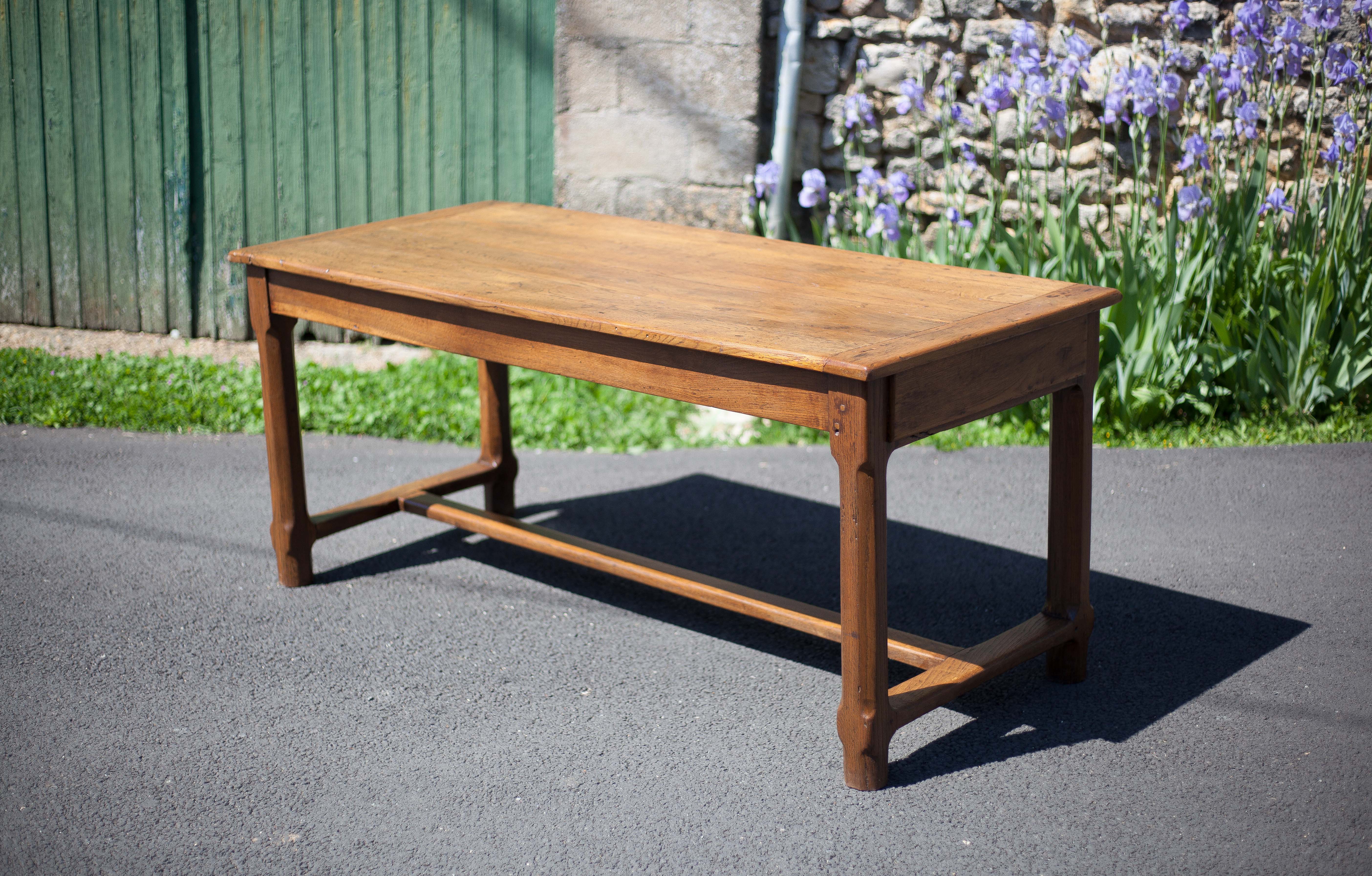 Wood farmhouse table, antique wood table, dining table, table with drawer, kitchen, countryside