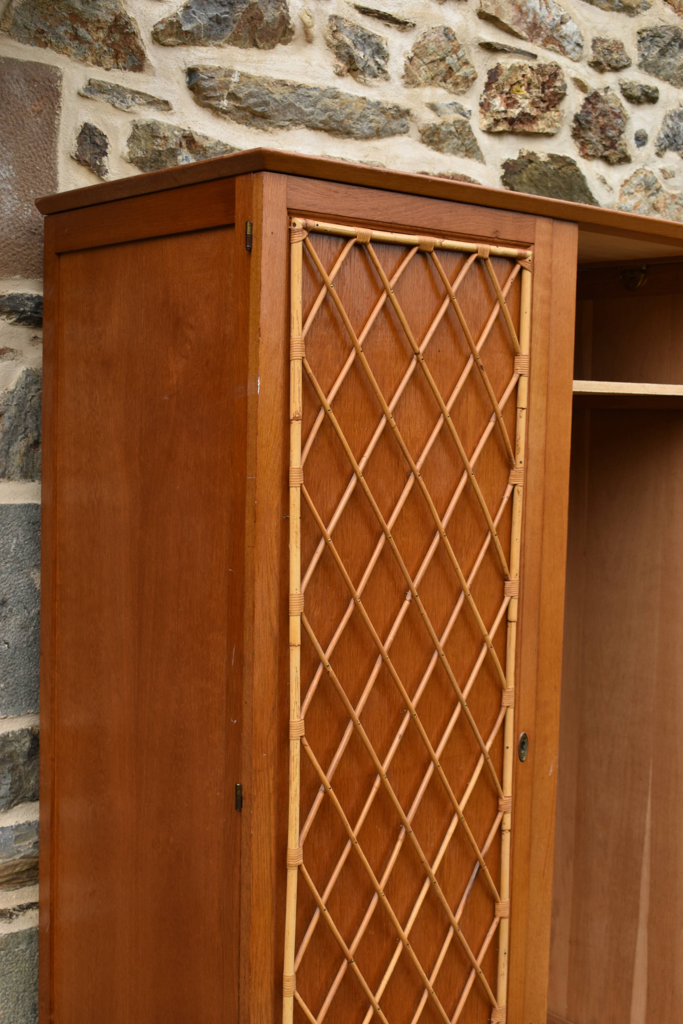 1960s rattan wardrobe