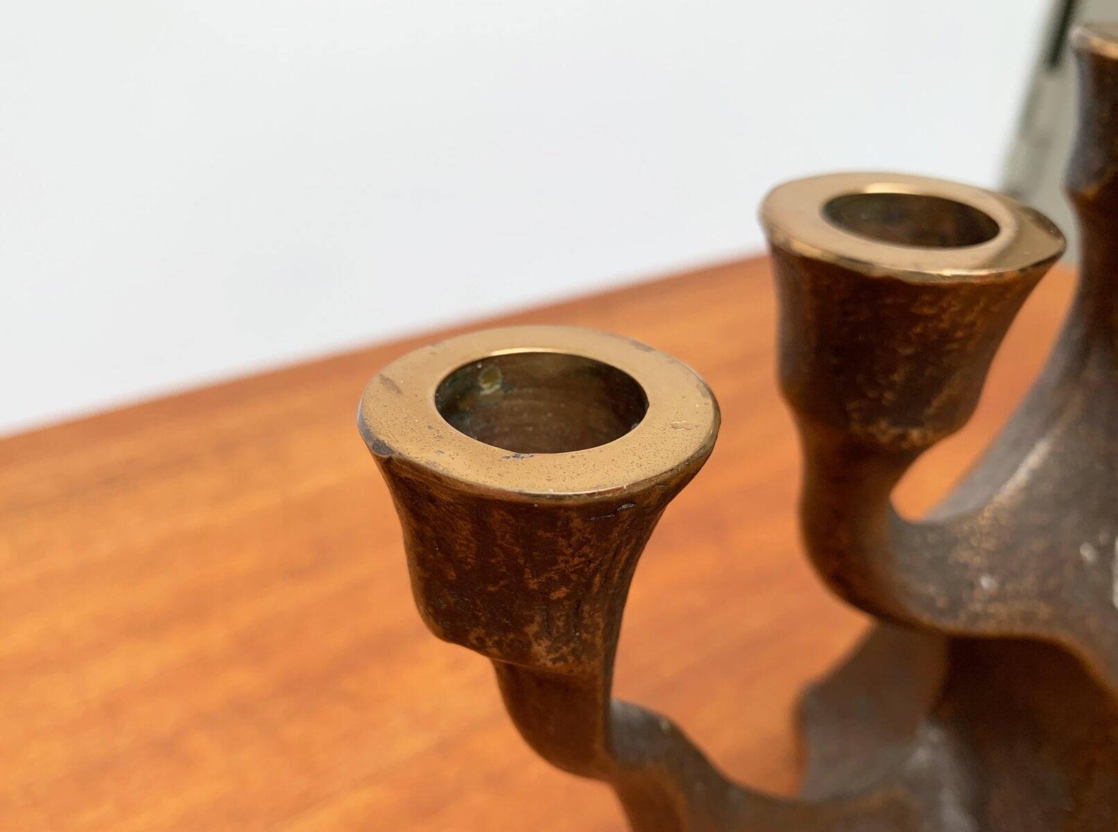 Vintage German brutalist metal candlestick by Dalbeck.