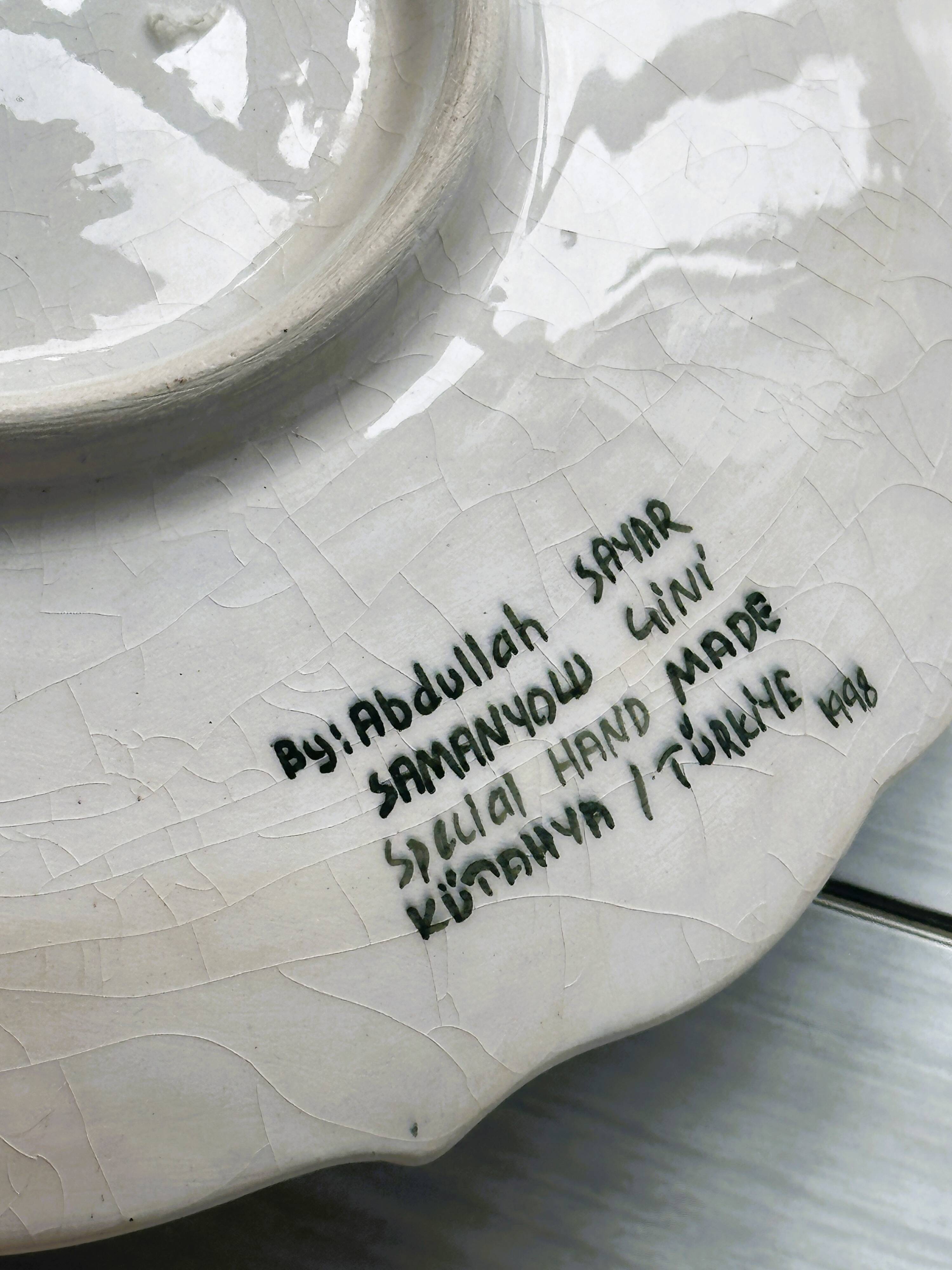 Assiette turque ancienne décor peint à la main.