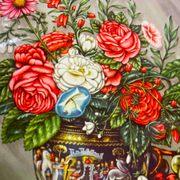 Large  enamel tin tray still life fruit Daher