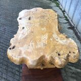 Handcrafted Brutalist coffee table in solid elm