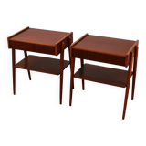 Pair of Scandinavian teak bedside tables, Carlström