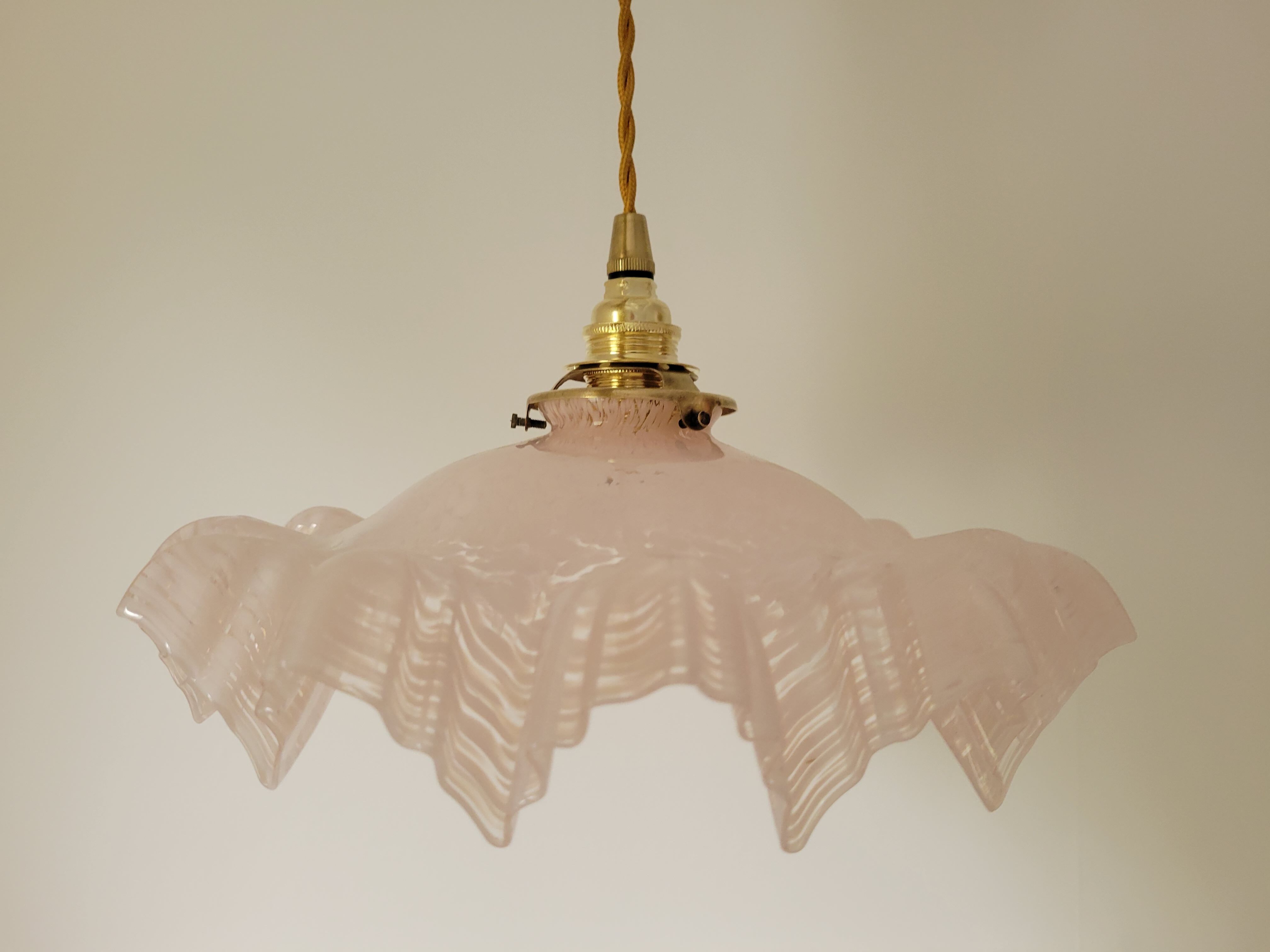 Pink Clichy glass pendant lamp
