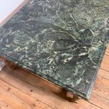 Coffee table in green marble and gilded wood, Louis XVI / Rococo style