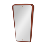 Vintage Teak Wall Mirror - Asymmetrical Scandinavian Design, 1950s