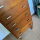 Vintage oak chest of drawers with oak veneer
