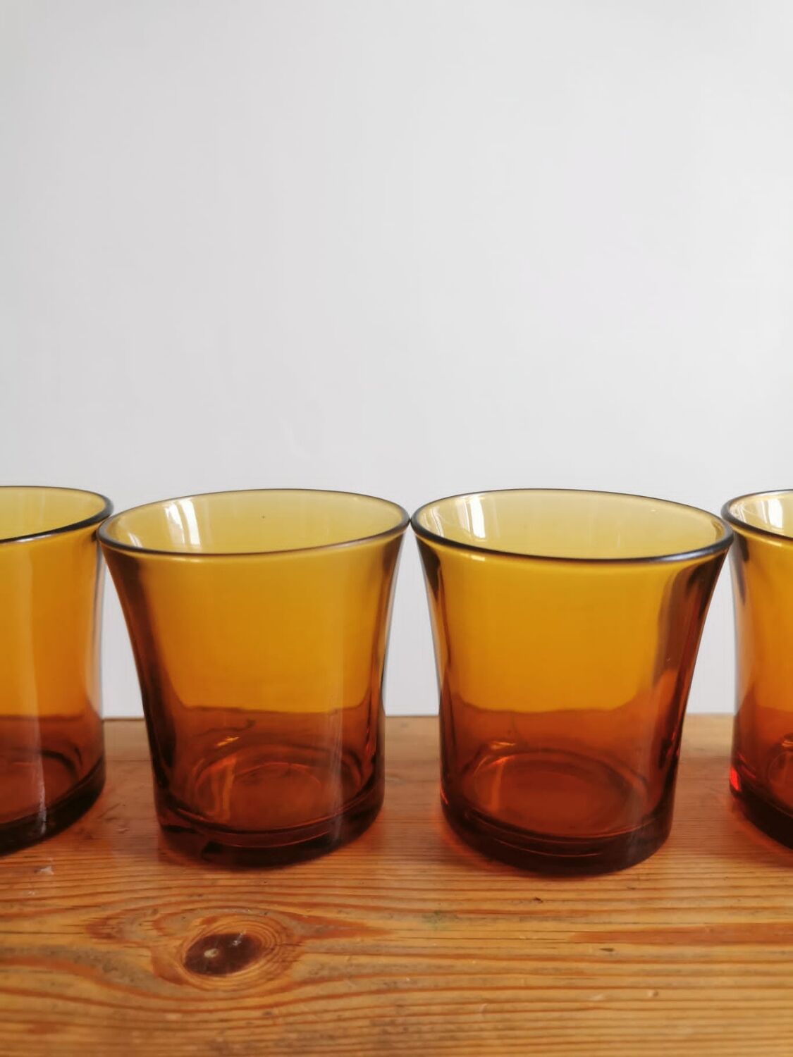 Set of 6 Duralex amber glasses