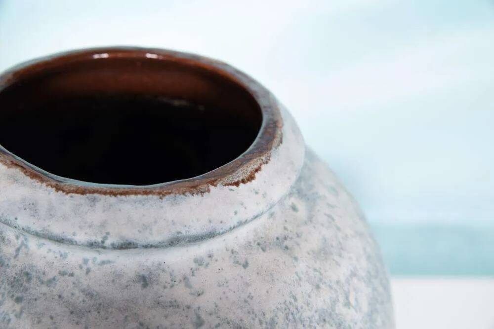 Light blue vintage vase Scheurich 185-39, 60s Japandi vase