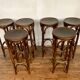 Series of 6 bar stools in curved wood