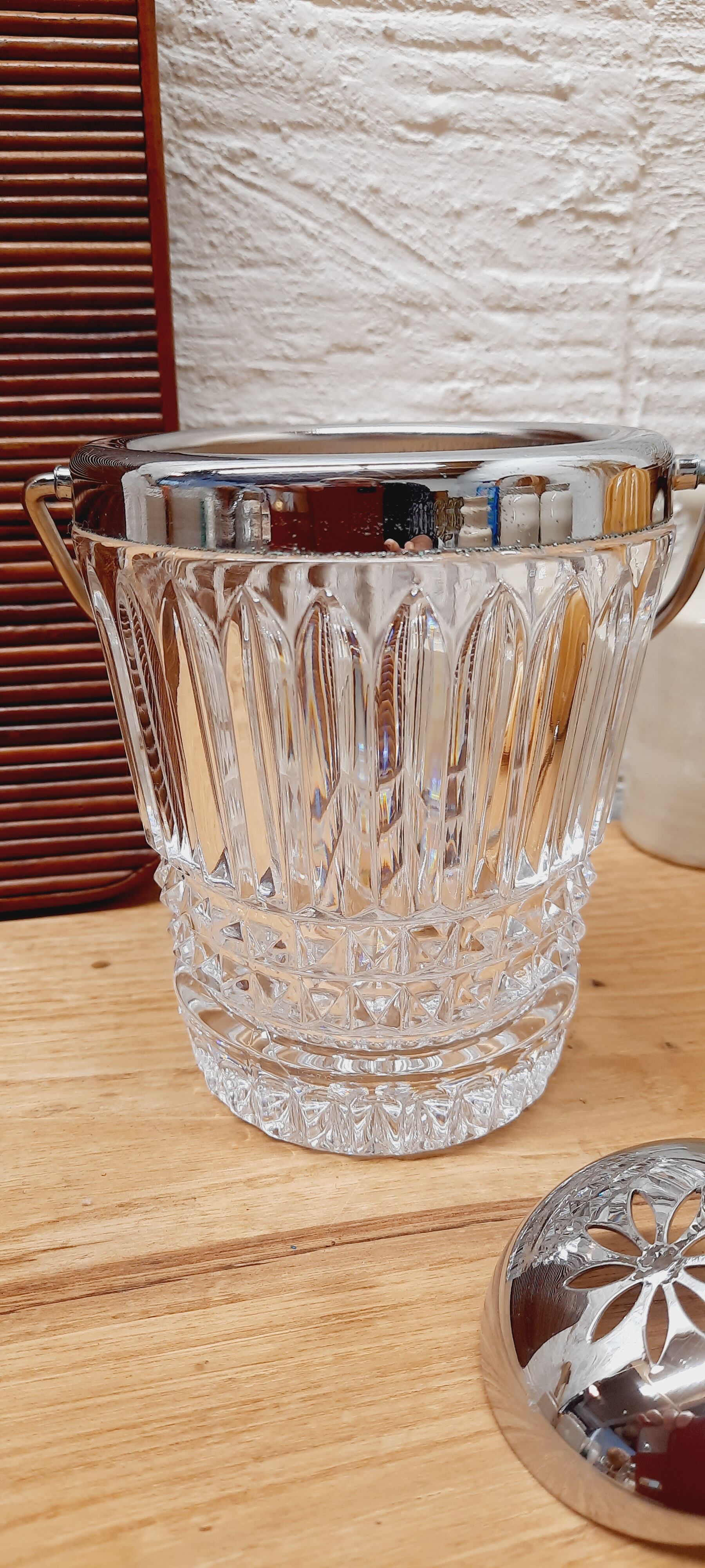 Seau à glace verre ciselé